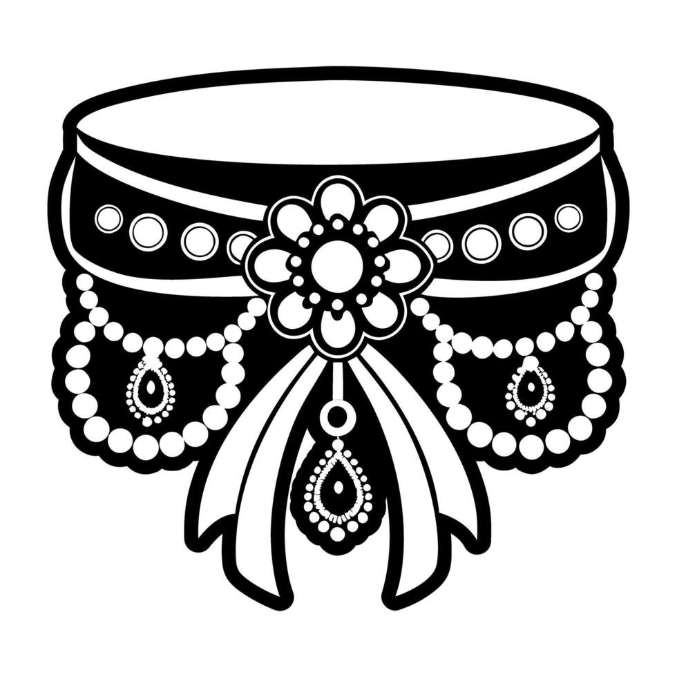 A glyph style icon of tribal jewellery vector