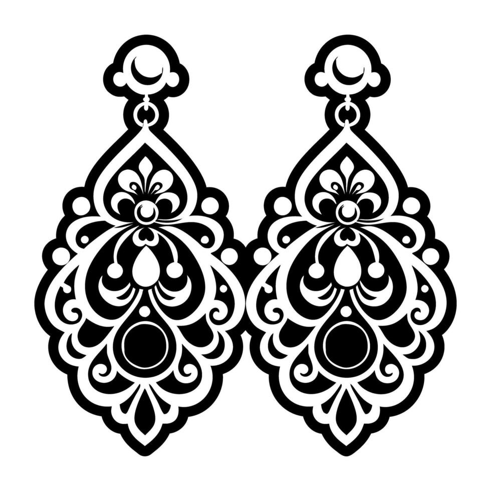 A glyph style icon of earrings vector