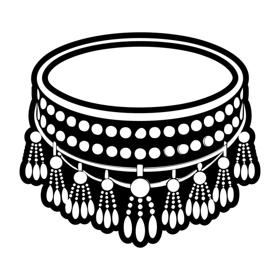 A glyph style icon of tribal jewellery vector