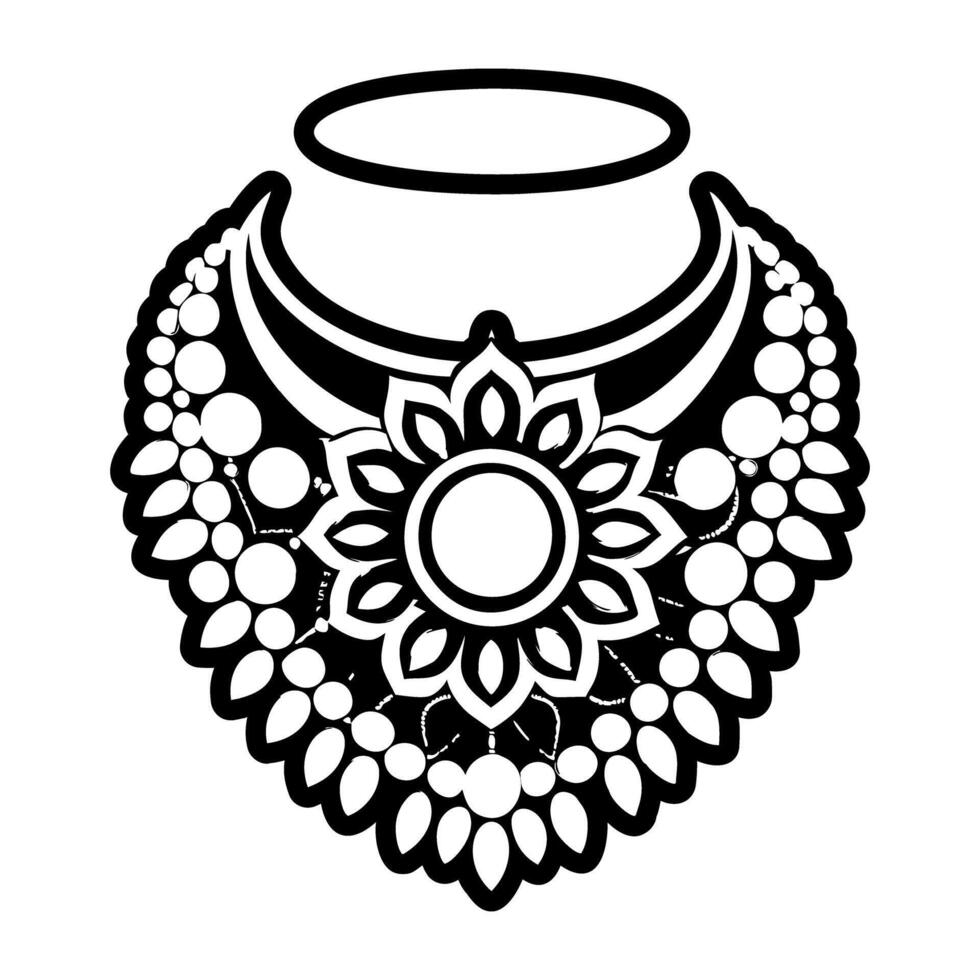 A glyph style icon of tribal jewellery vector