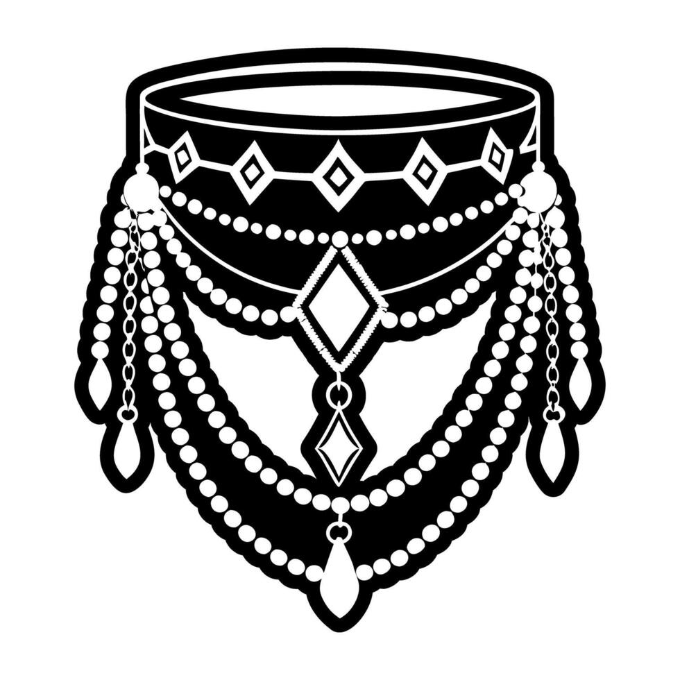 A glyph style icon of tribal jewellery vector