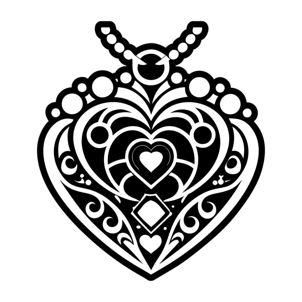 A glyph style icon of a locket vector