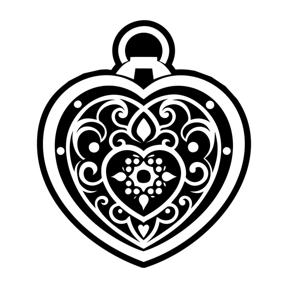 A glyph style icon of a locket vector