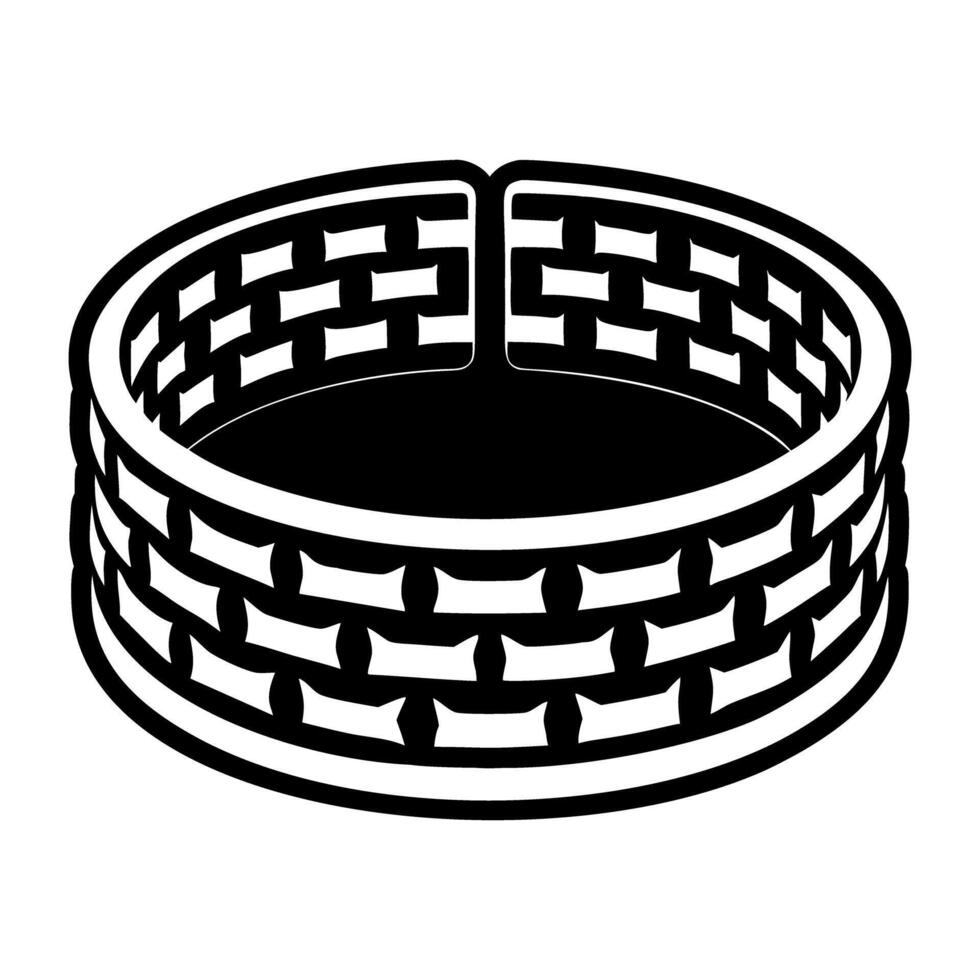 A filled style icon of a bangle vector