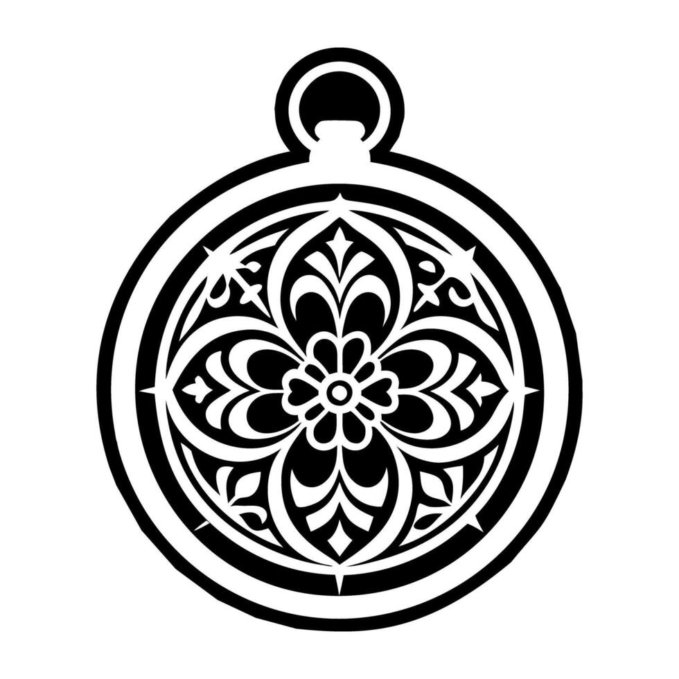 A glyph style icon of a locket vector