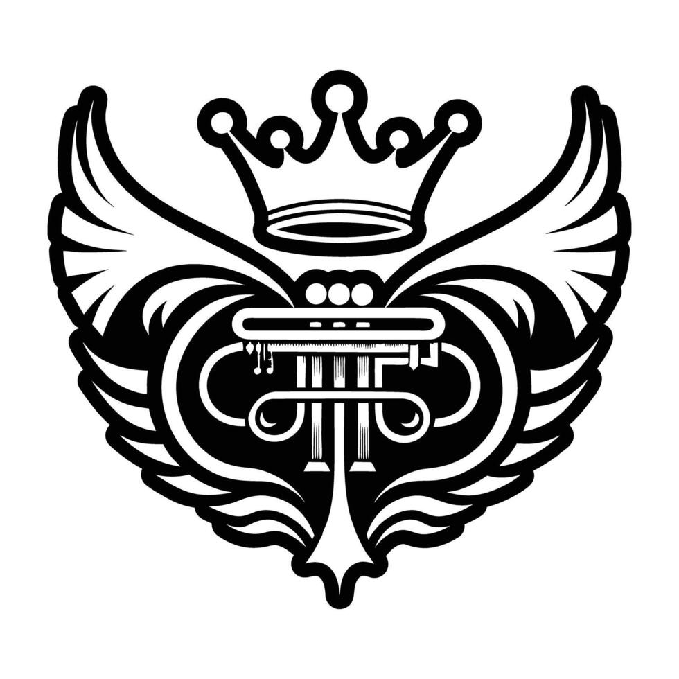 A glyph style icon of caduceus vector