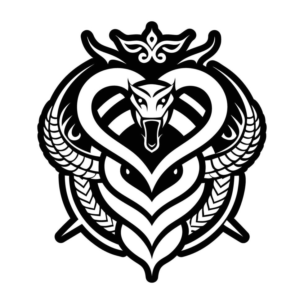 A glyph style icon of caduceus vector
