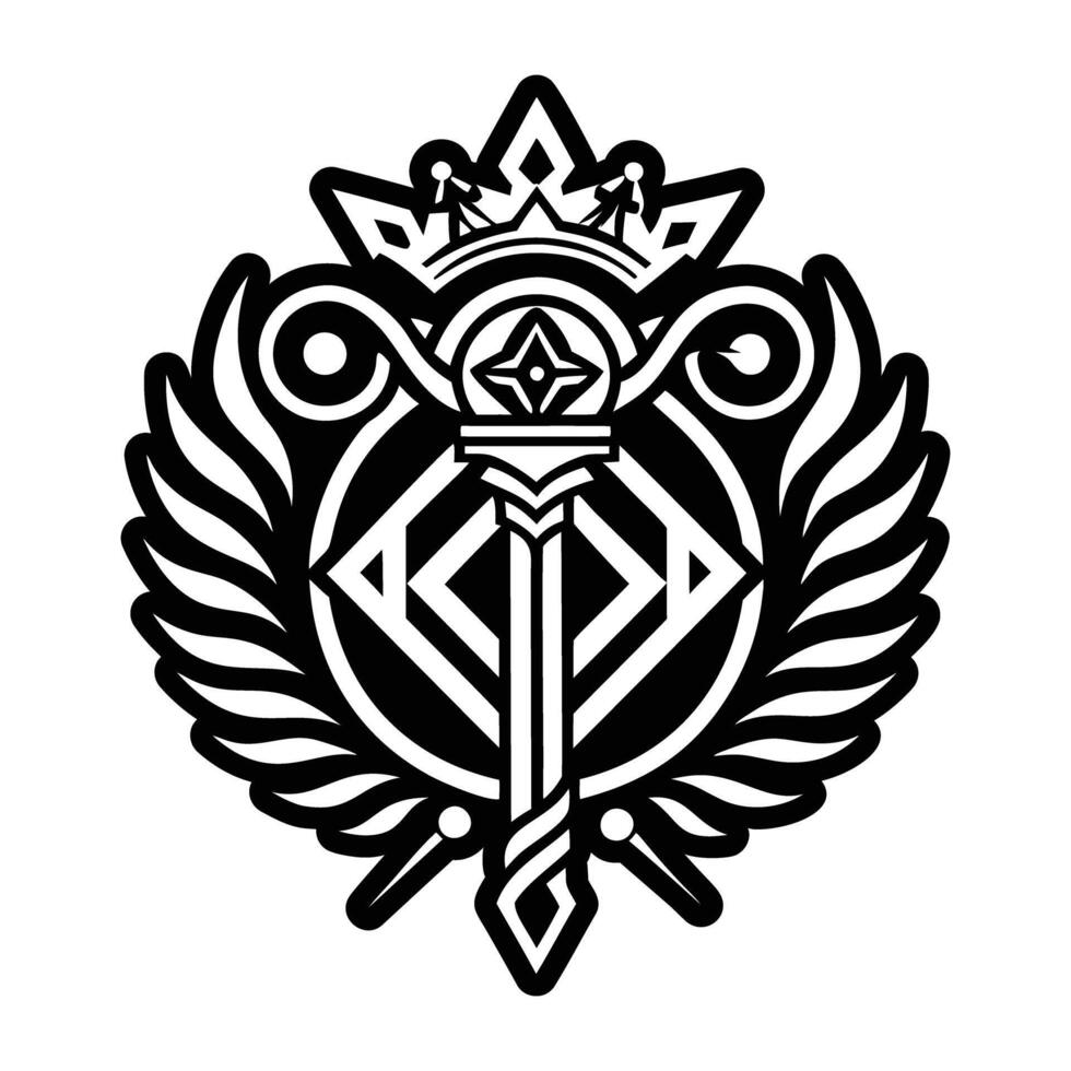 A glyph style icon of caduceus vector