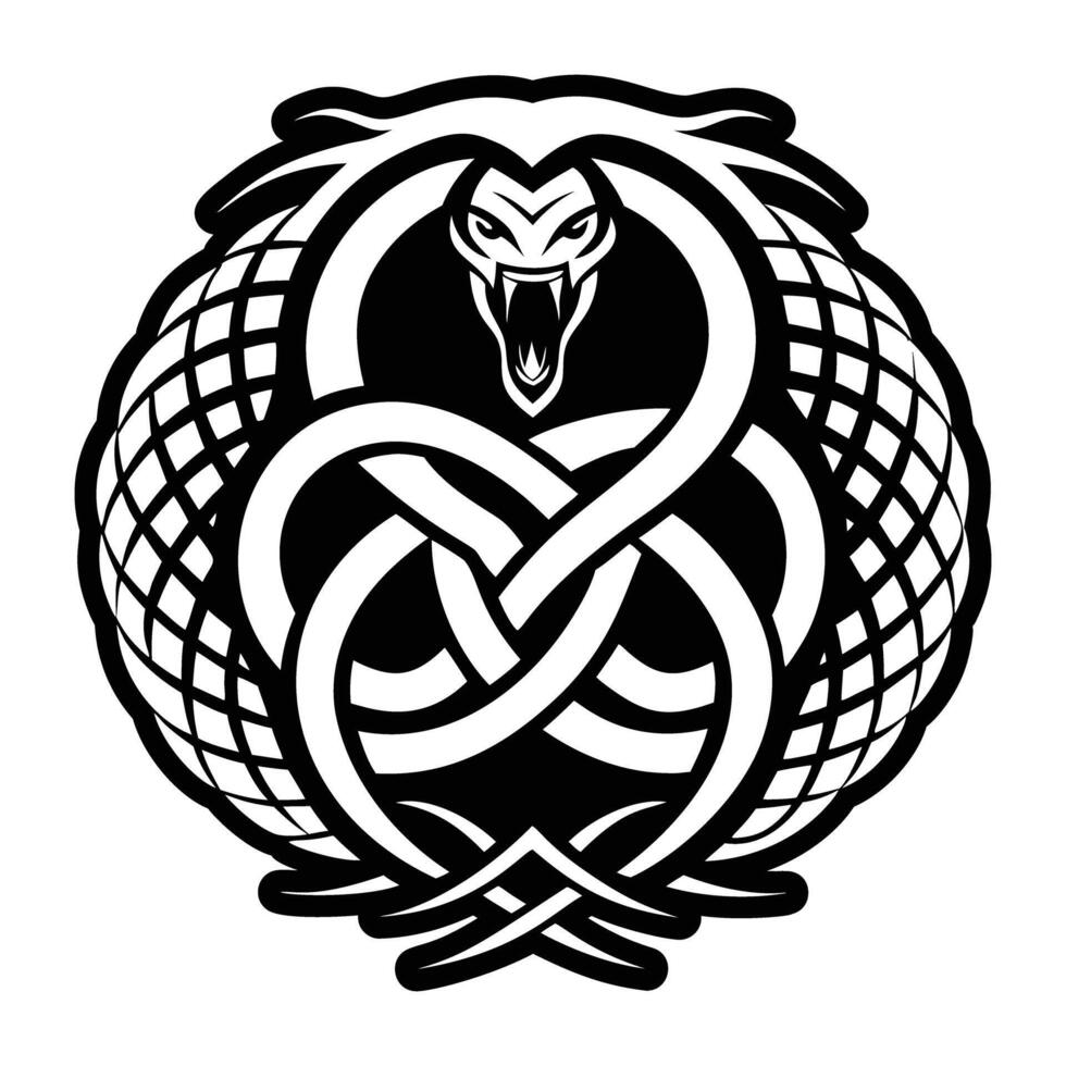 A glyph style icon of caduceus vector
