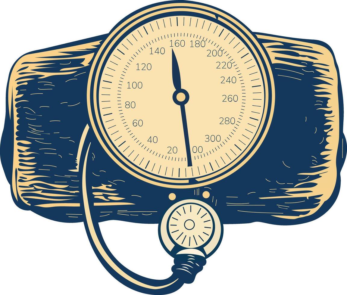 Bp meter illustration in vintage style vector