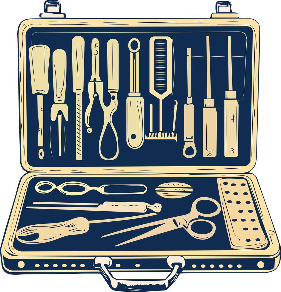 A vintage illustration of dissection tools vector