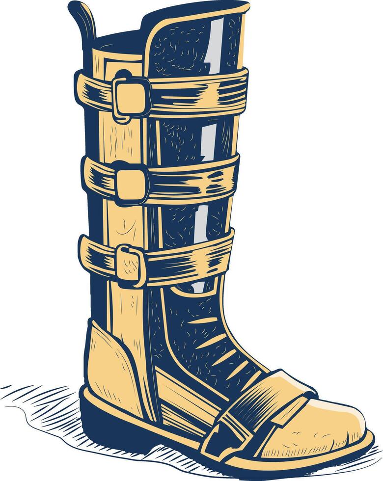 Leg splint illustration in vintage style vector