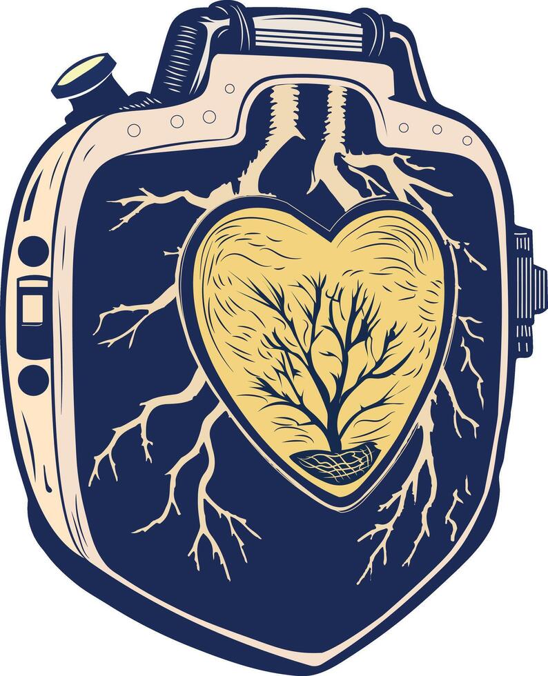 A vintage illustration of pacemaker device vector