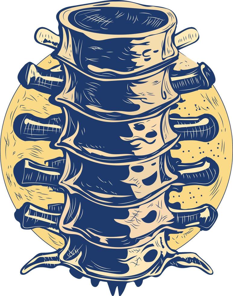 A vintage illustration of spinal disk vector