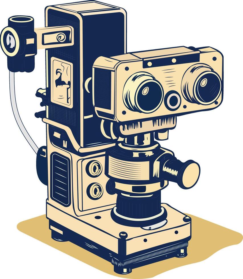 Ophthalmoscope illustration in vintage style vector
