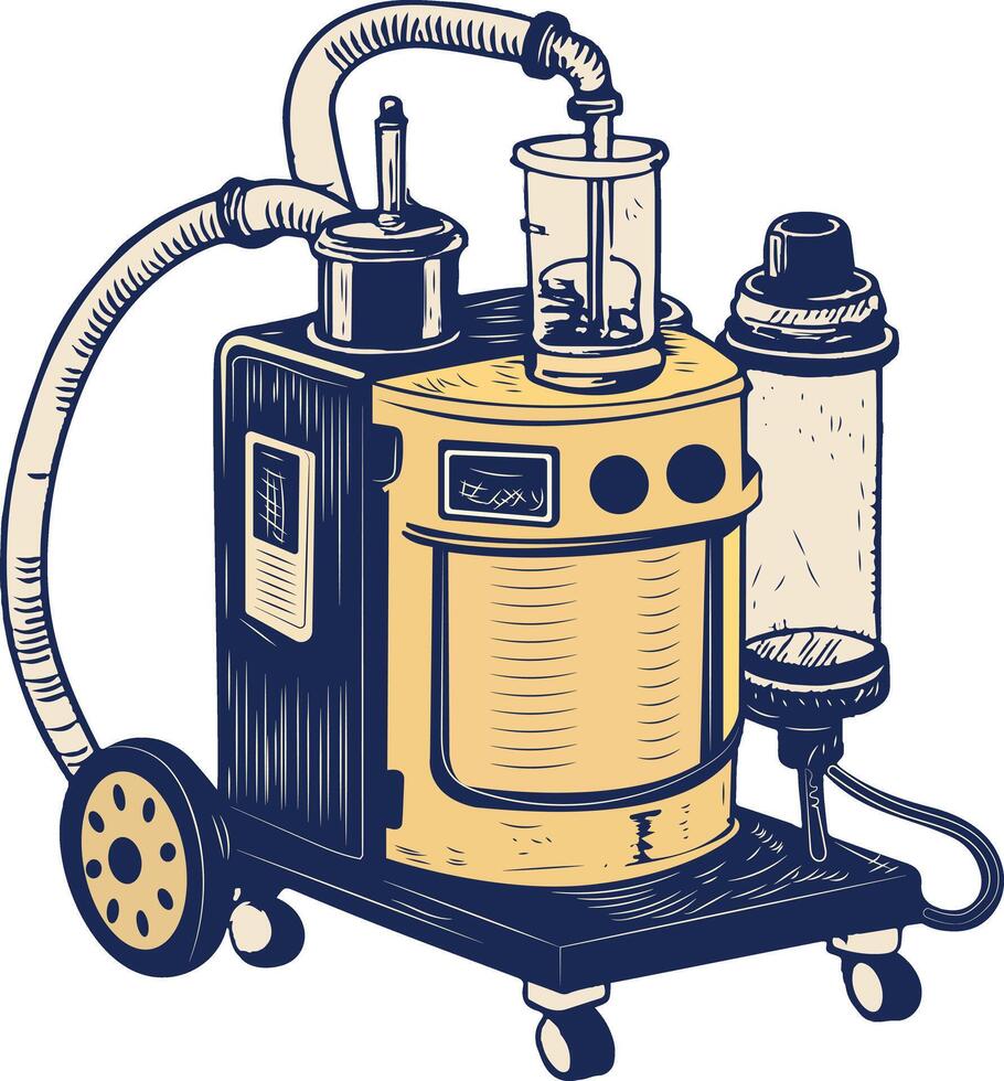 Suction apparatus illustration in vintage style vector