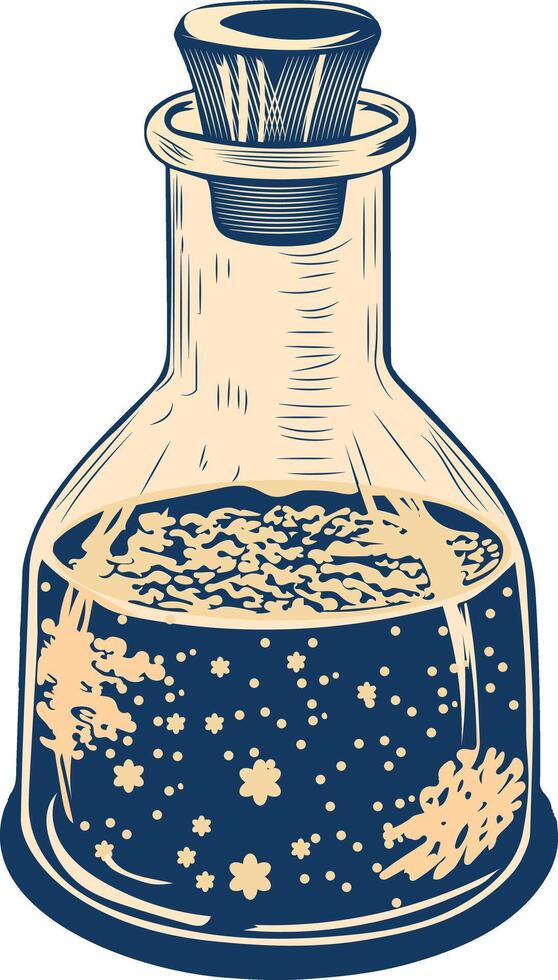 Urine flask illustration in vintage style vector