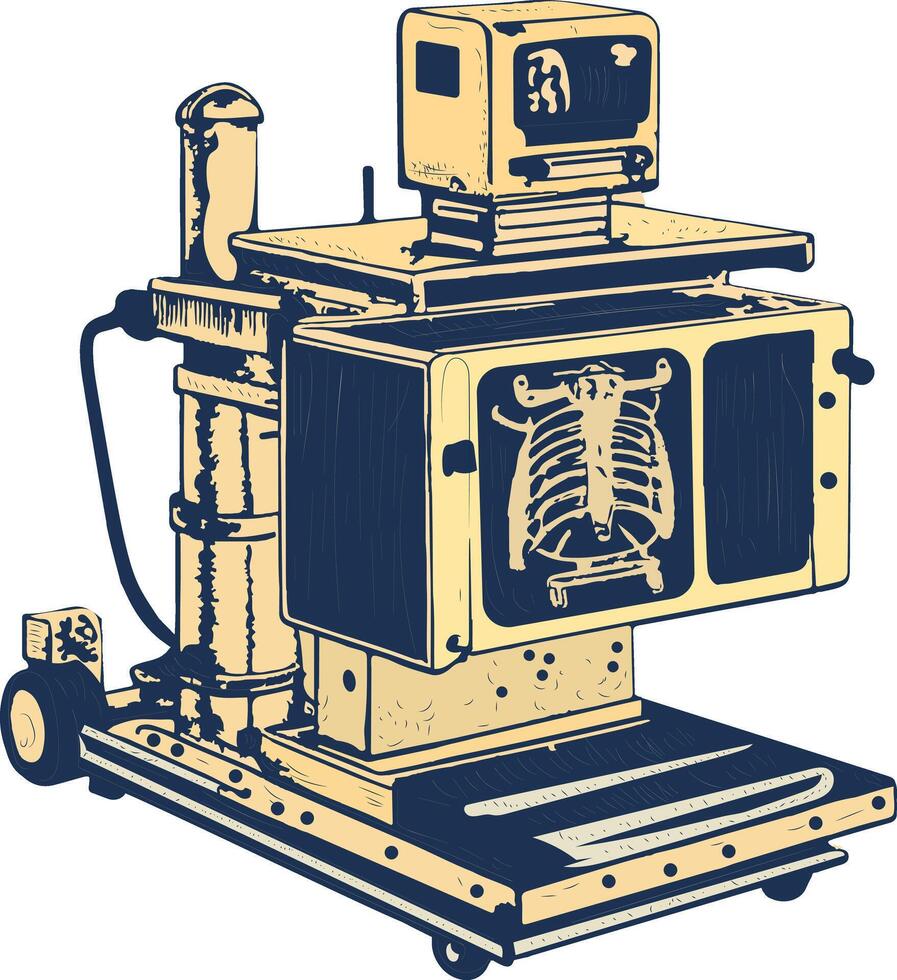 Xray machine illustration in vintage style vector