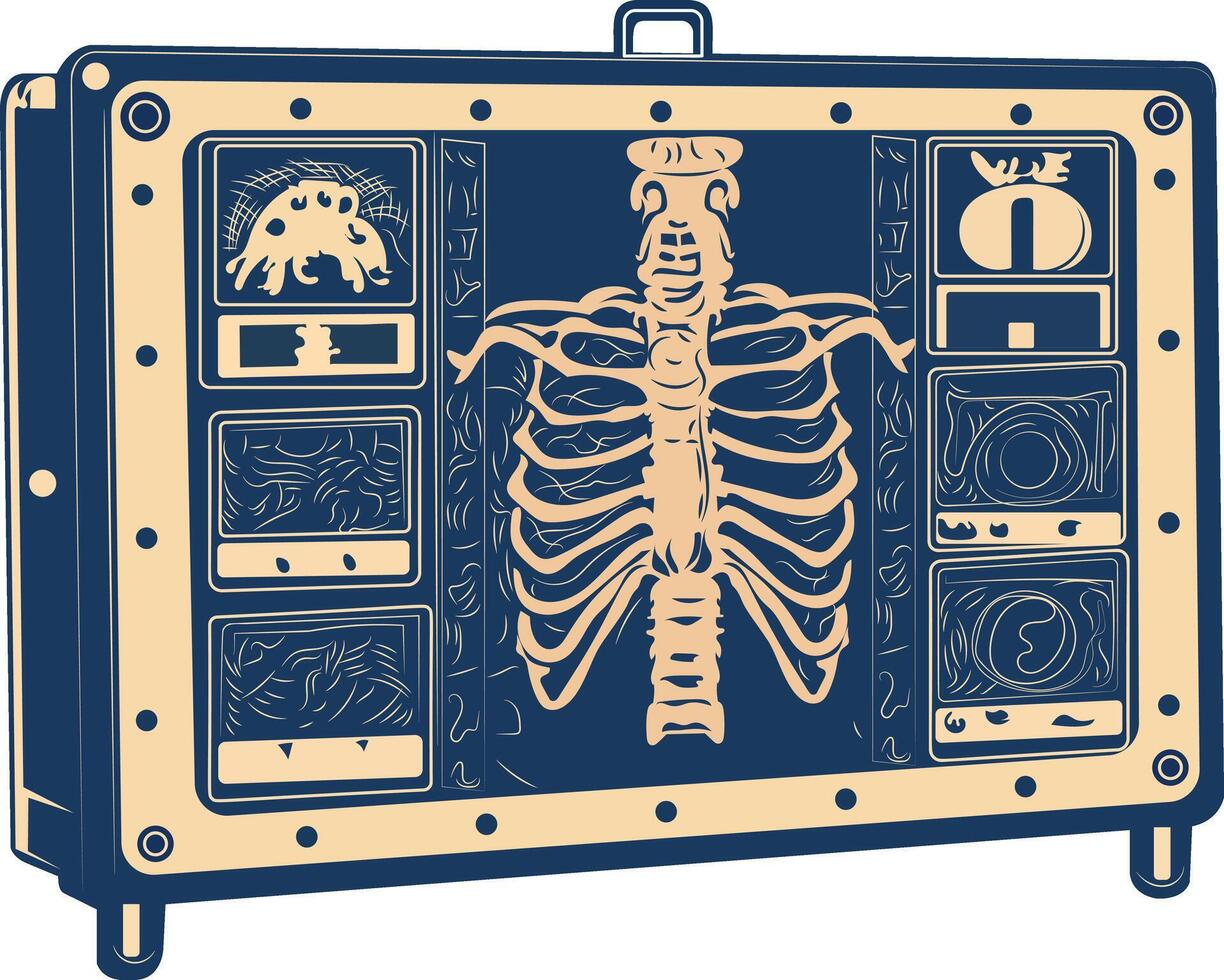 A vintage illustration of a xray panel vector
