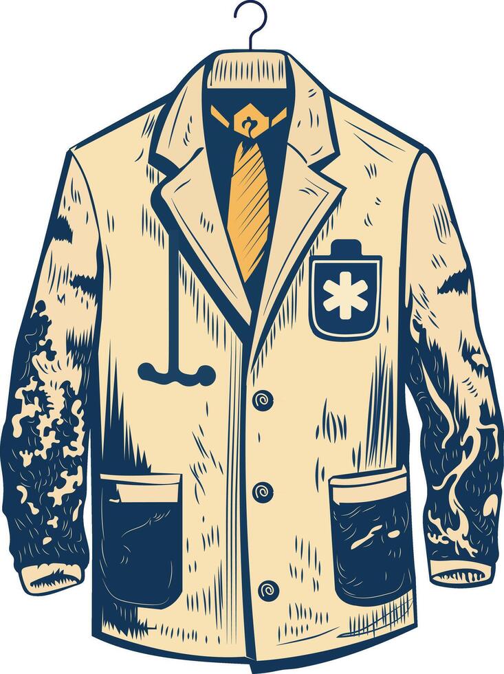A vintage illustration of doctor coat vector