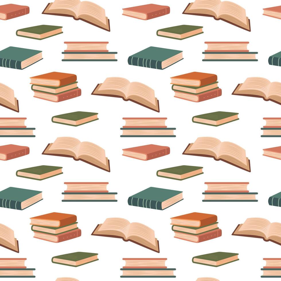 Seamless pattern with books. background for your design. Can be used on wrapping paper, fabric, background for various images. vector