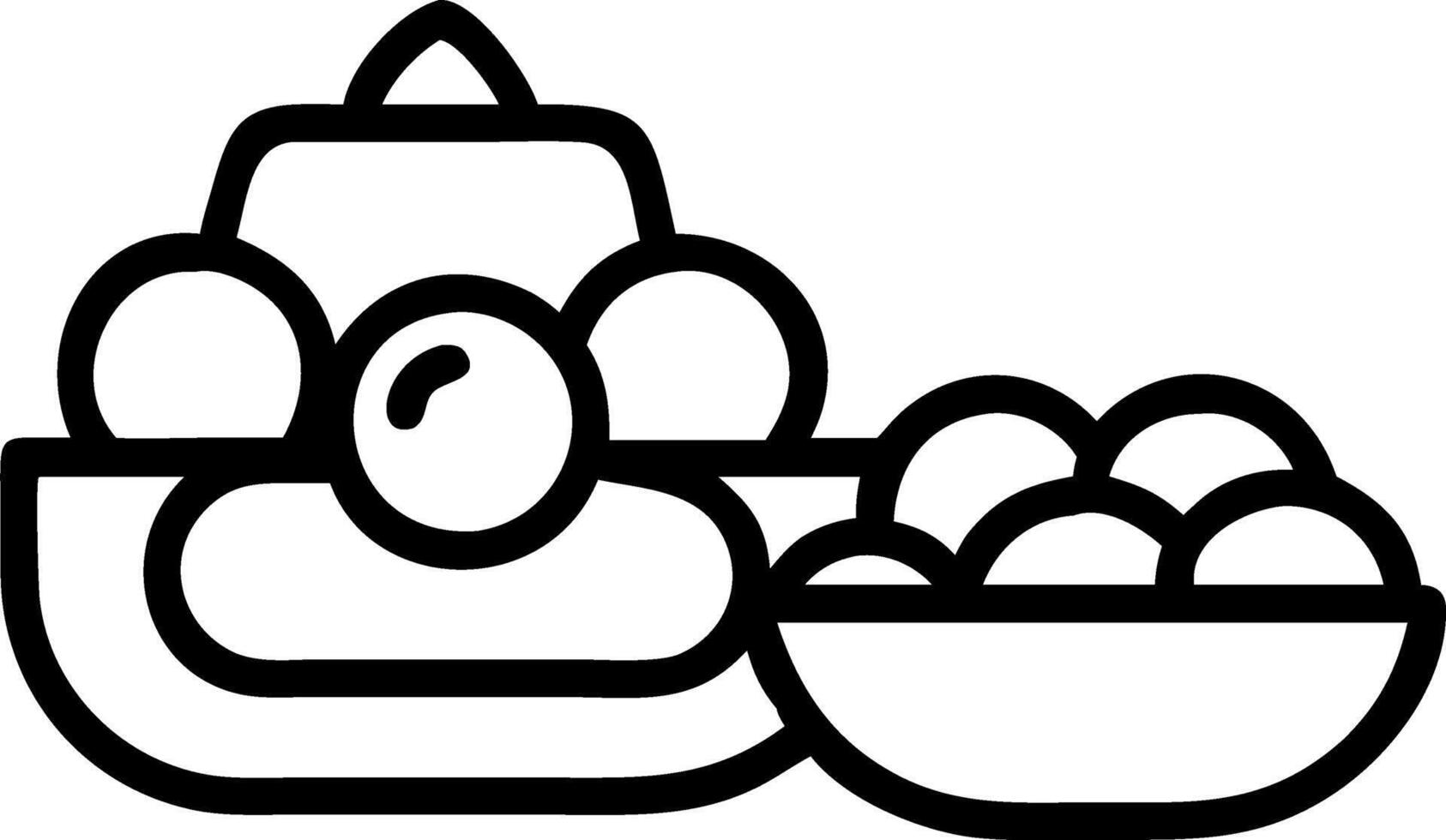 Bhai Dooj diya and decorative ribbon isolated vector