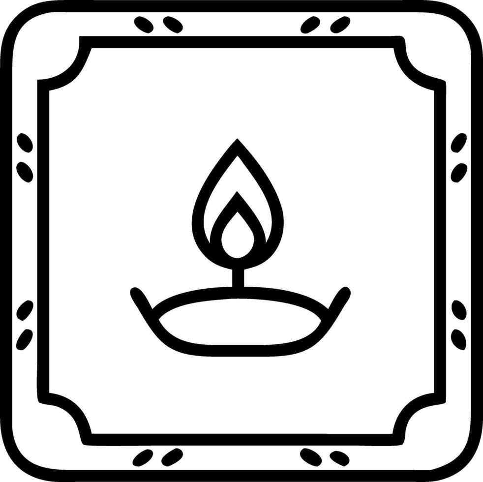 Bhai Dooj Tika and Candle Frame with Copy Space vector