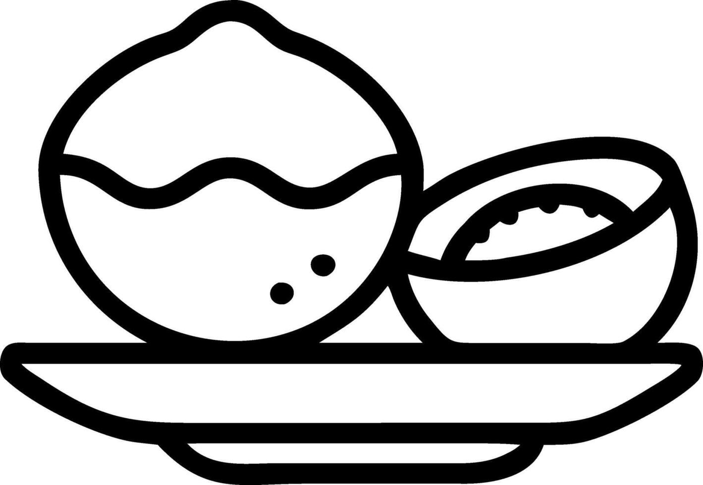 Bhai Dooj tika plate and coconut isolated vector