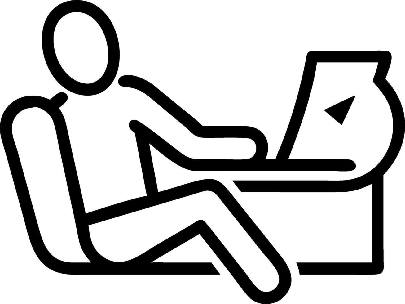 Candid shopper browsing online deals at home vector