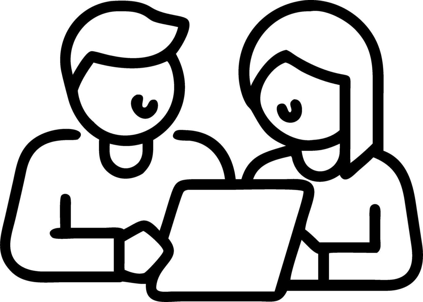 Candid shot of couple reviewing Cyber Monday deals on a tablet vector