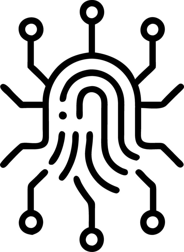 Close up of a glowing fingerprint scan symbolizing human identity and rights vector