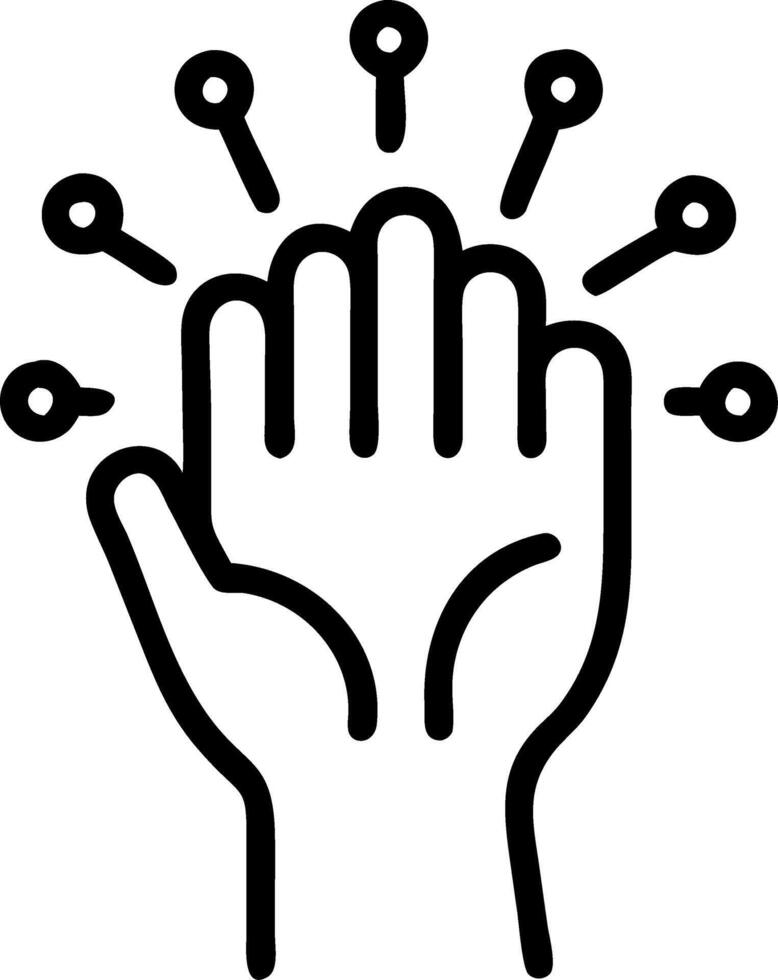 Close up of a glowing handprint symbolizing individual rights and justice vector