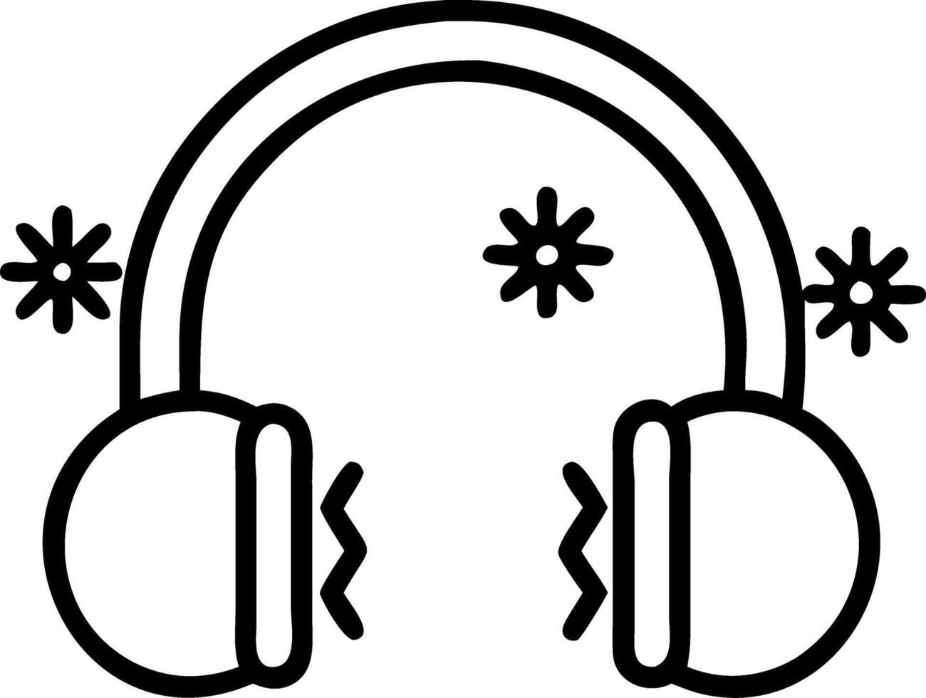 Close up of glowing futuristic earmuffs with holographic patterns vector