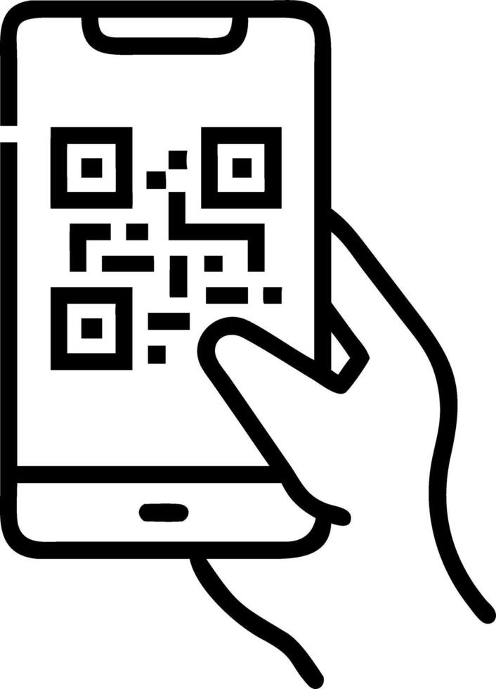 Close up of hand scanning QR code for Cyber Monday checkout vector