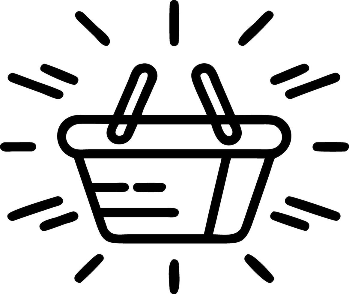 Cyber Monday shopping basket with abstract glowing lines vector