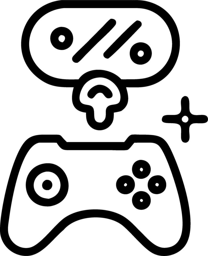 Floating gaming console with holographic controller and discount icon vector