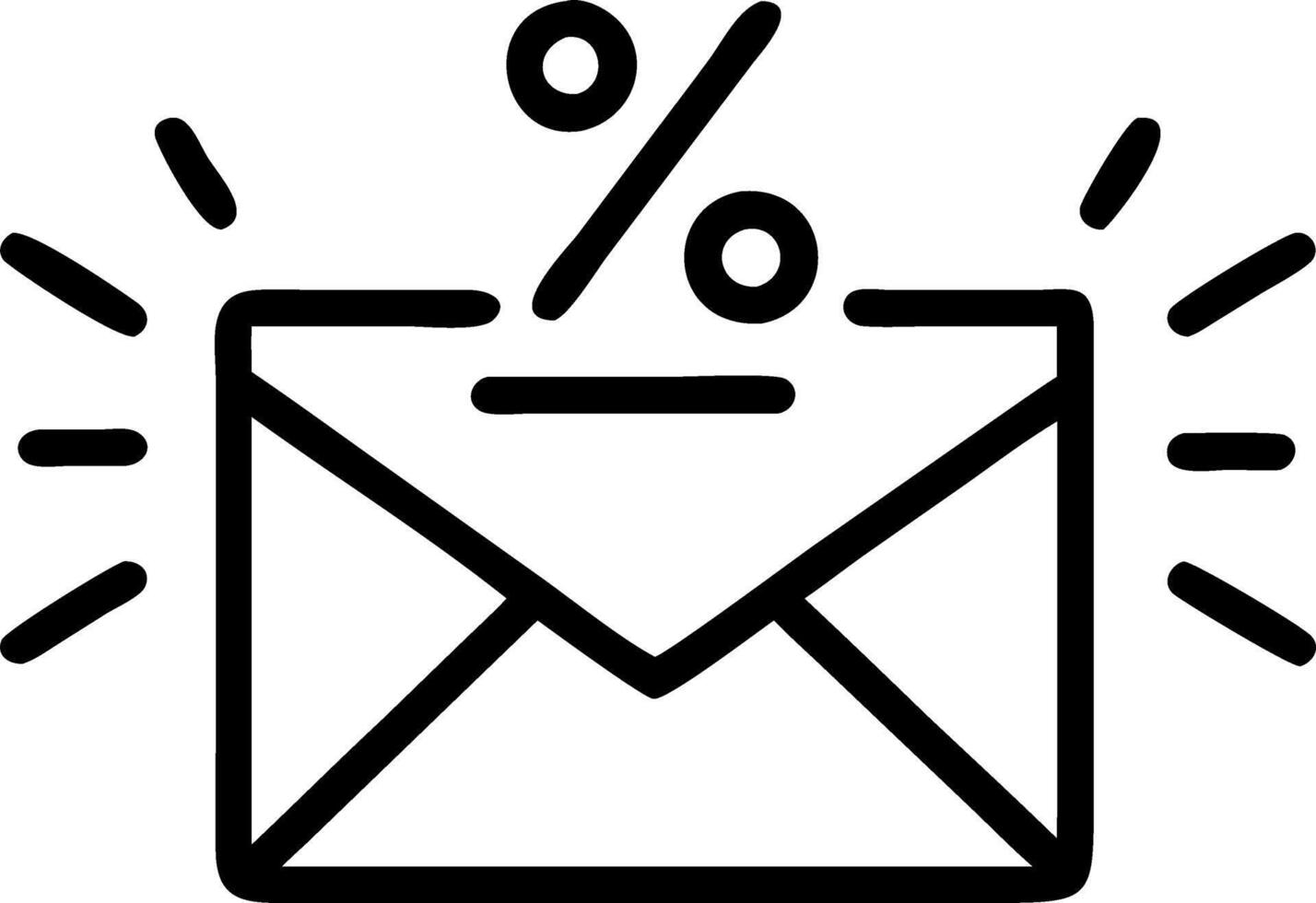Floating glowing email icon for Cyber Monday sale notifications vector