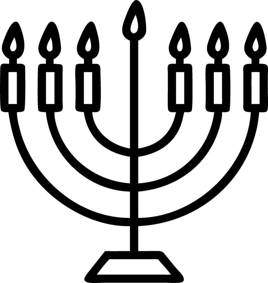 Floating Hanukkah menorah with candles flickering mid air white background vector
