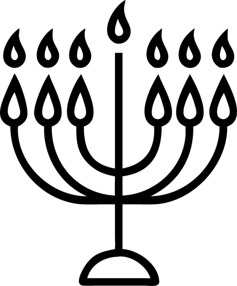 Floating Hanukkah menorah with glowing blue flames isolated on white background vector