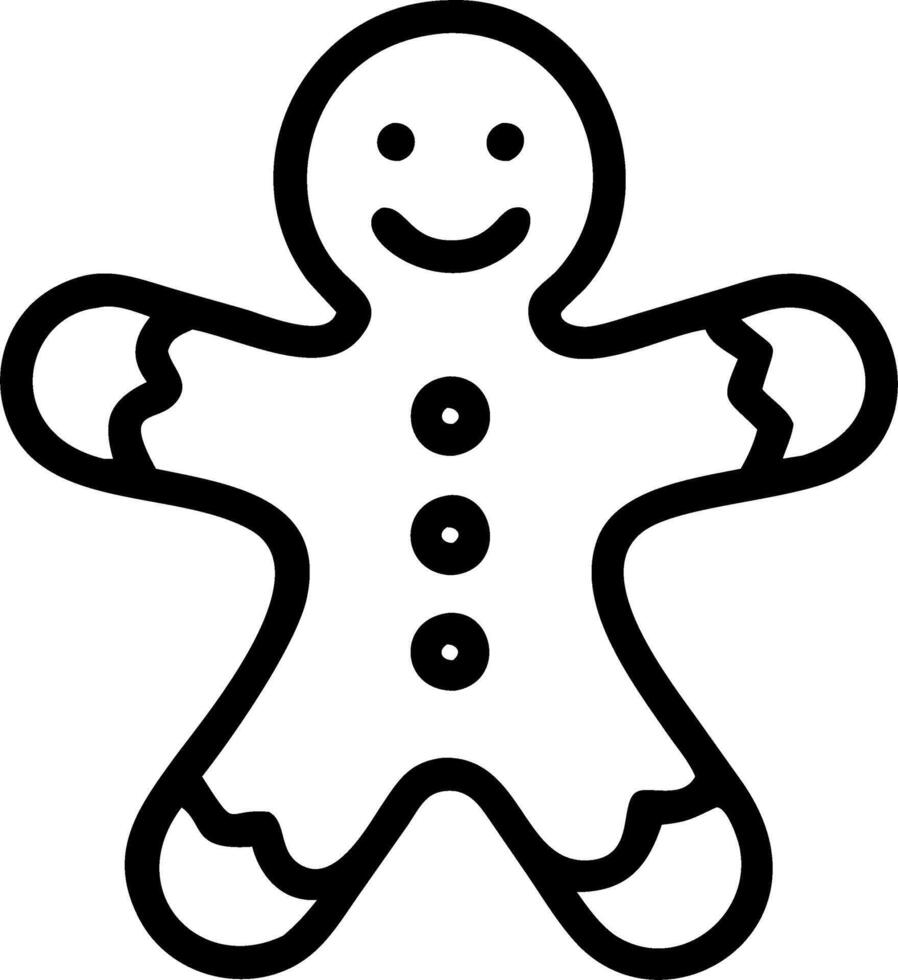 Flying gingerbread cookie with frosting isolated on white background vector