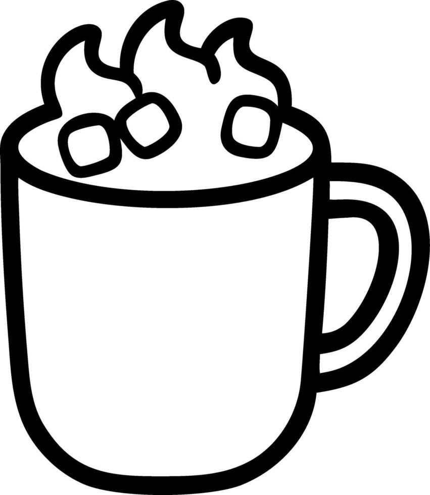Flying hot cocoa mug with marshmallows isolated on white background vector