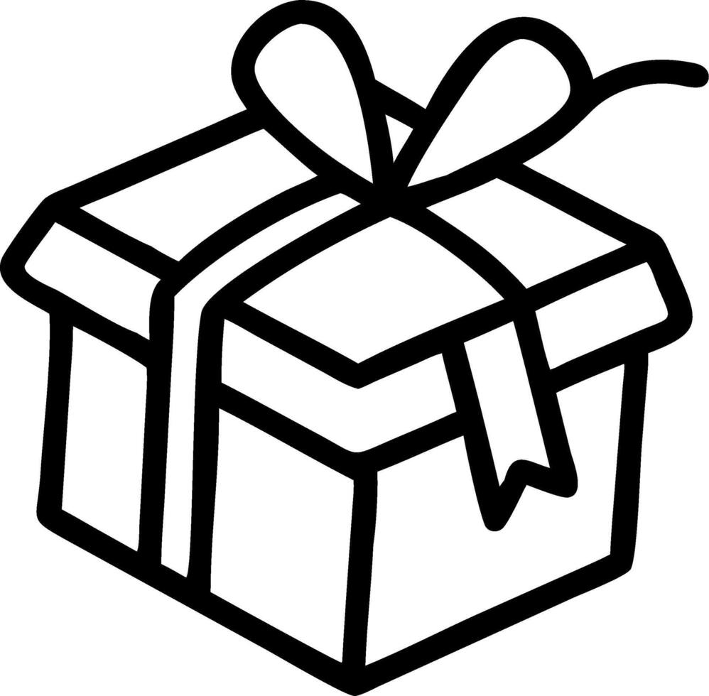 Flying Christmas gift box with ribbon isolated on white background vector