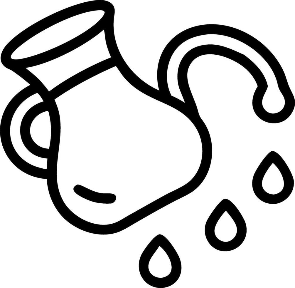 Flying oil jug with spilling droplets in mid air white background vector