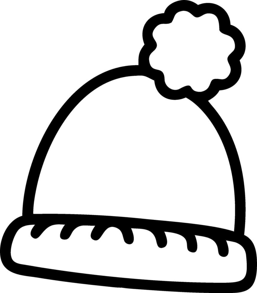 Flying winter hat with pom pom isolated on white background vector