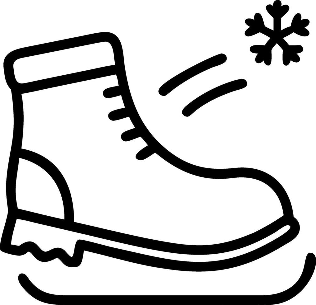 Flying winter boots with frost covered soles isolated on white vector