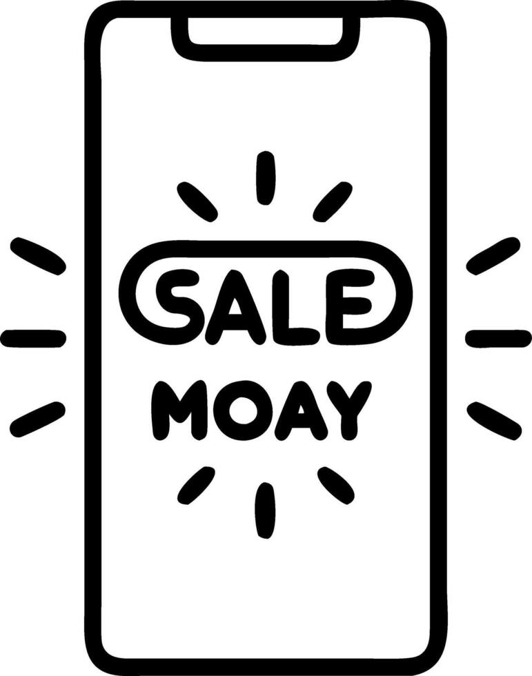 Glossy background of Cyber Monday deals on a glowing smartphone screen vector