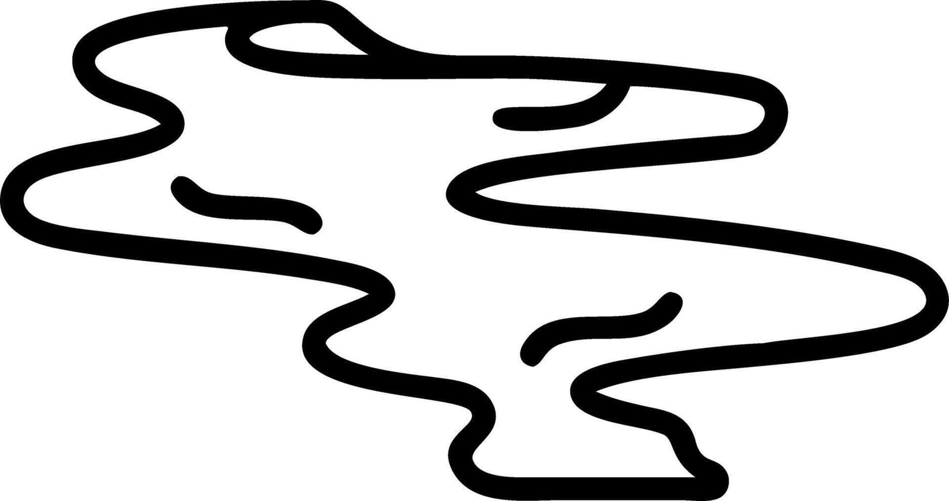 Glossy frozen river with snow covered banks and copy space vector