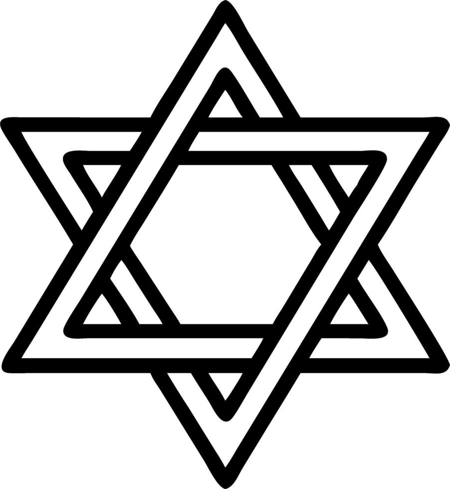 Glossy Star of David floating on dark gradient background with copy space vector