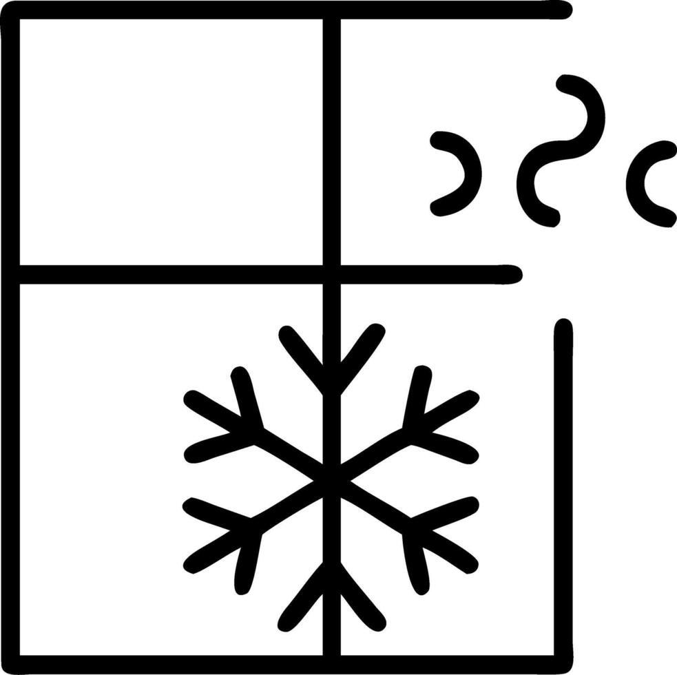 Glossy snowflakes on glass with foggy breath and copy space vector