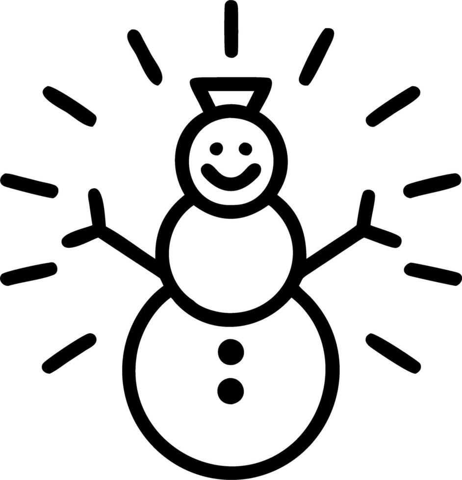 Glowing abstract figure building a snowman with radiant elements vector
